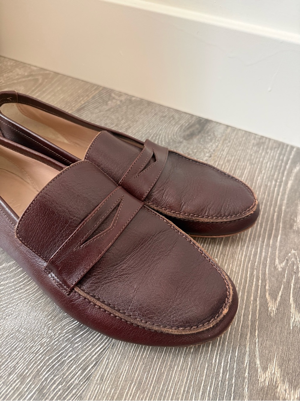 Jamie Haller, Brown Leather Penny Loafers, Size 39 - Picture 4 of 8